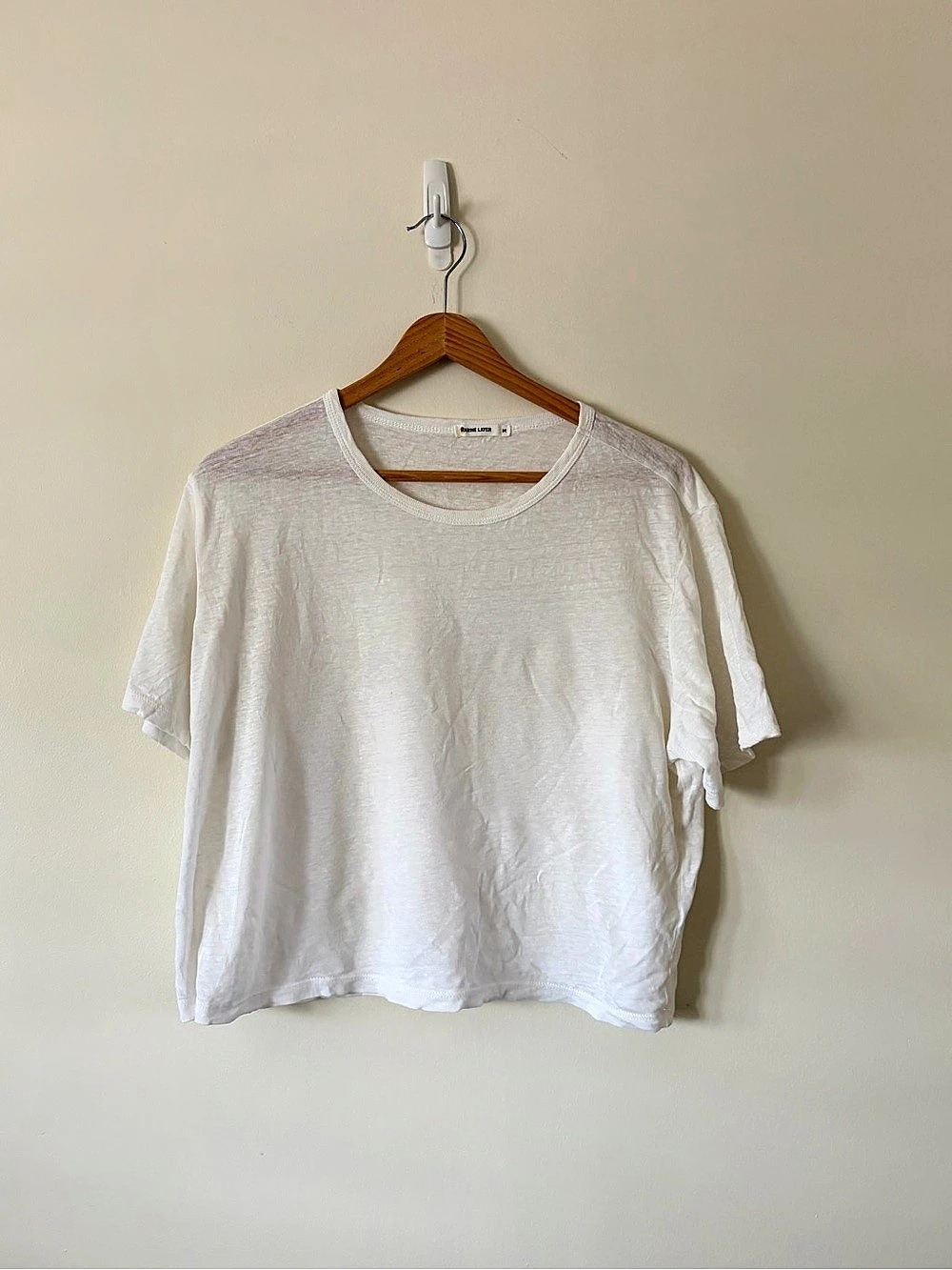 Marine Layer Hemp Cotton Relaxed Tee Women's Short Sleeve White Medium